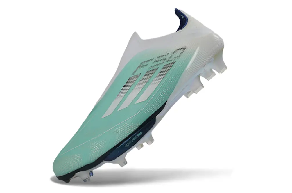 Close-up of Adidas F50+ Elite Firm Ground Laceless Football Boots