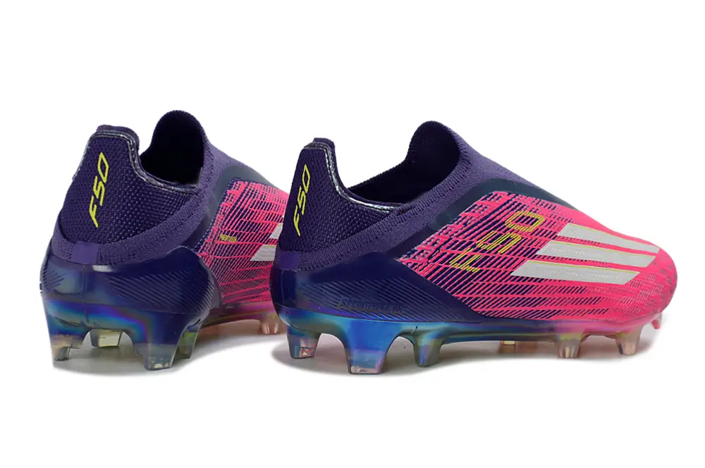 Top-down view of Adidas F50 Elite FG Laceless football boots, featuring their innovative technology and stylish design.