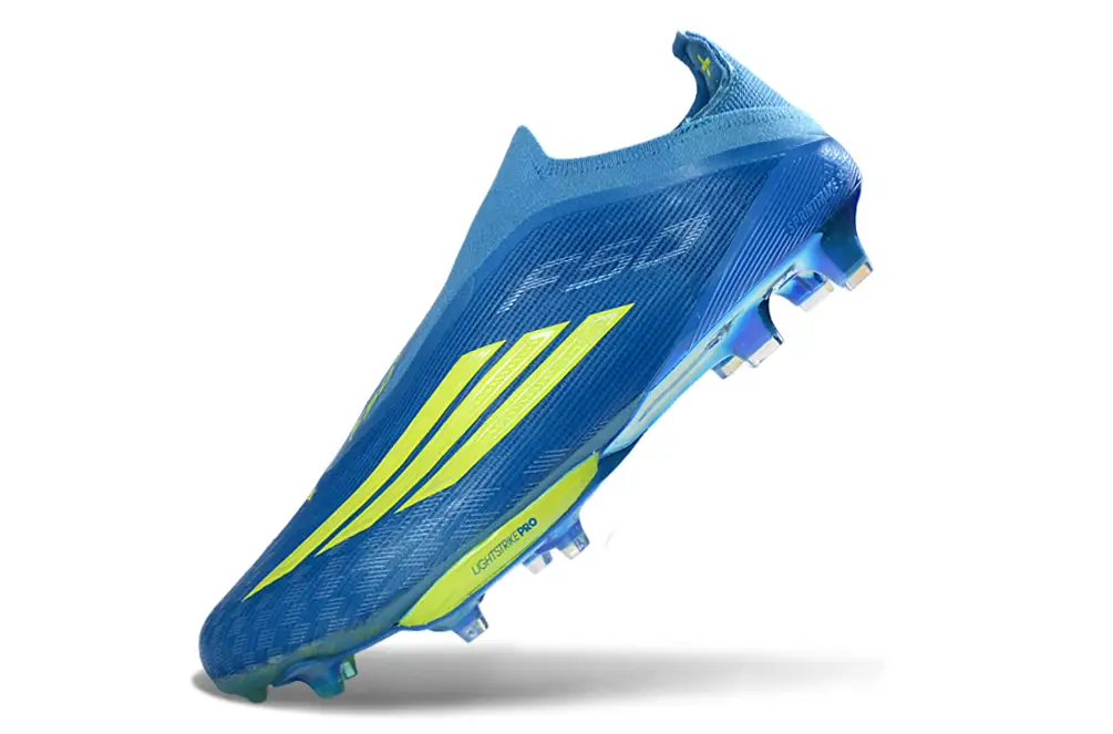 Close-up of Adidas F50+ Elite Laceless Football Cleats