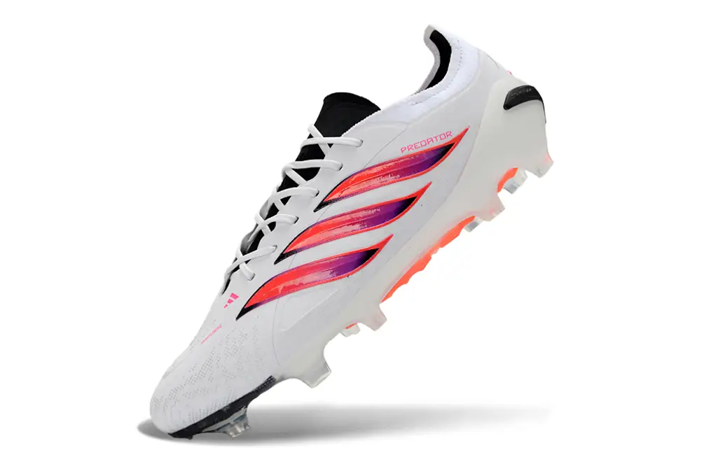 Close-up of Adidas Predator 26 Elite FG football boot laces and studs