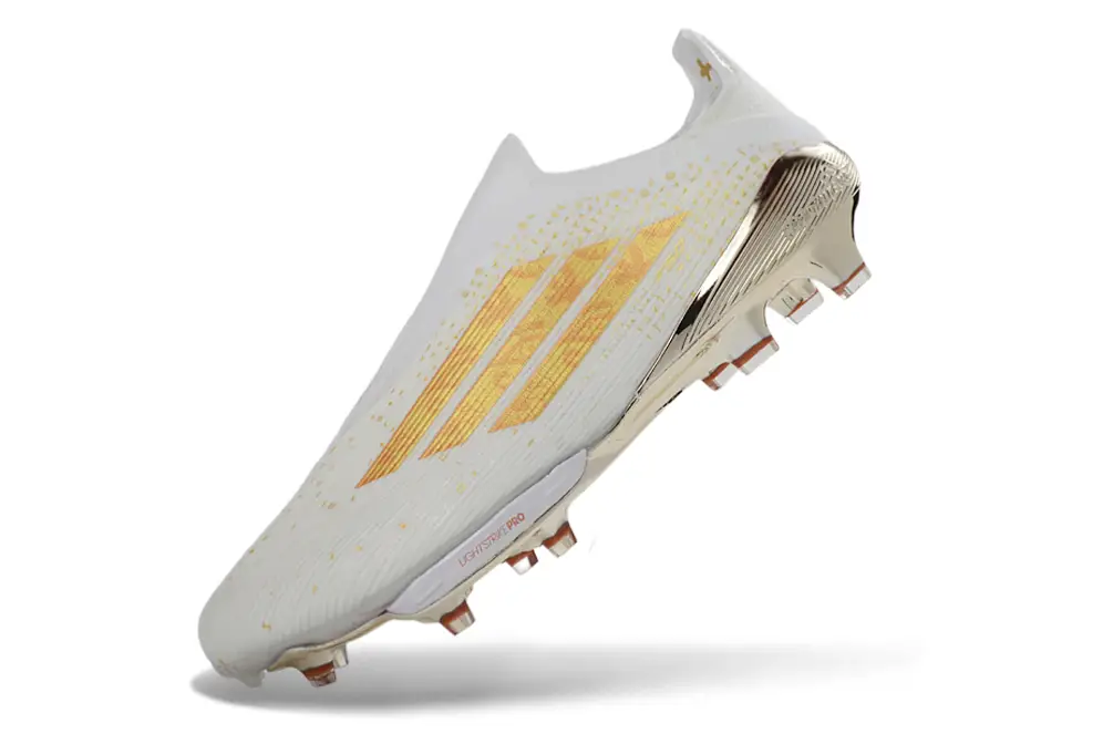 Close-up of Adidas F50+ Elite FG Laceless Soccer Cleats