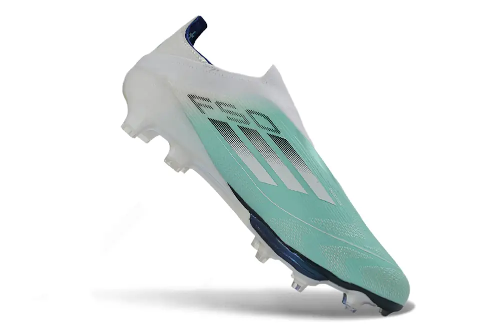 Side view of Adidas F50+ Elite Firm Ground Laceless Football Boots