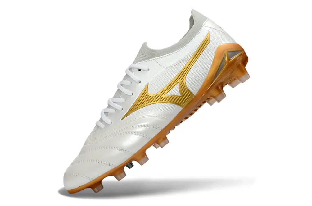 Close-up of Mizuno Morelia Neo IV Japan FG Shin Guard